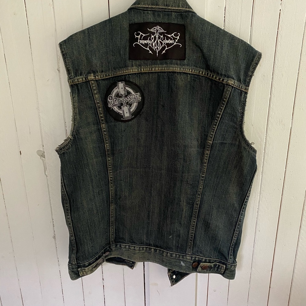 Semi- patched denim battle vest